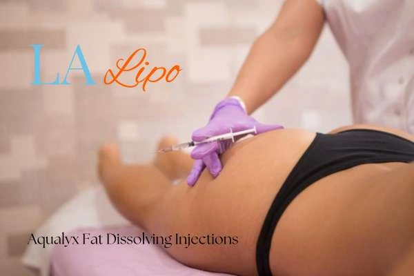 Woman having fat dissolving injections Durham on thighs