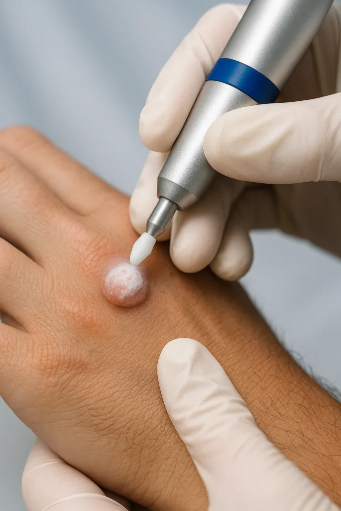 example of wart removal Durham using cryopen